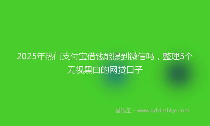 2025年热门支付宝借钱能提到微信吗，整理5个无视黑白的网贷口子