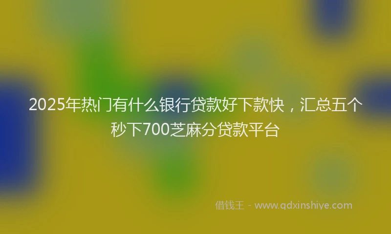2025年热门有什么银行贷款好下款快，汇总五个秒下700芝麻分贷款平台