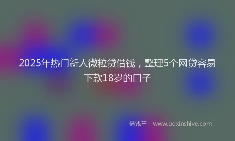 2025年热门新人微粒贷借钱，整理5个网贷容易下款18岁的口子