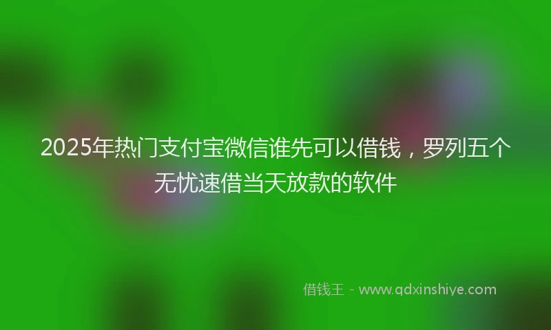 2025年热门支付宝微信谁先可以借钱，罗列五个无忧速借当天放款的软件