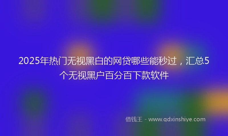 2025年热门无视黑白的网贷哪些能秒过，汇总5个无视黑户百分百下款软件
