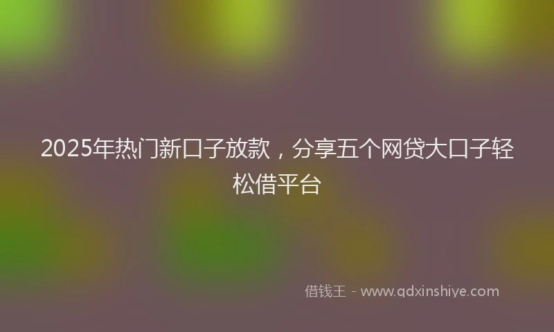2025年热门新口子放款，分享五个网贷大口子轻松借平台