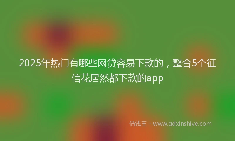 2025年热门有哪些网贷容易下款的，整合5个征信花居然都下款的app