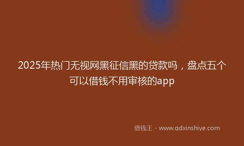 2025年热门无视网黑征信黑的贷款吗，盘点五个可以借钱不用审核的app