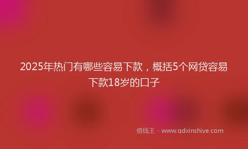 2025年热门有哪些容易下款，概括5个网贷容易下款18岁的口子