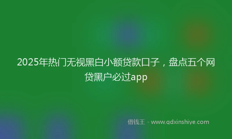 2025年热门无视黑白小额贷款口子，盘点五个网贷黑户必过app