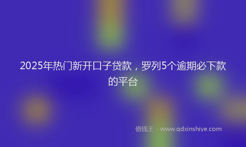 2025年热门新开口子贷款，罗列5个逾期必下款的平台
