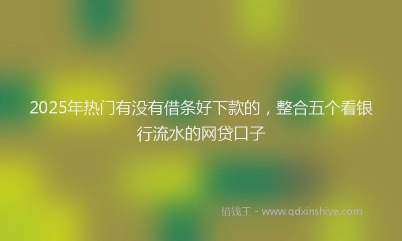 2025年热门有没有借条好下款的，整合五个看银行流水的网贷口子