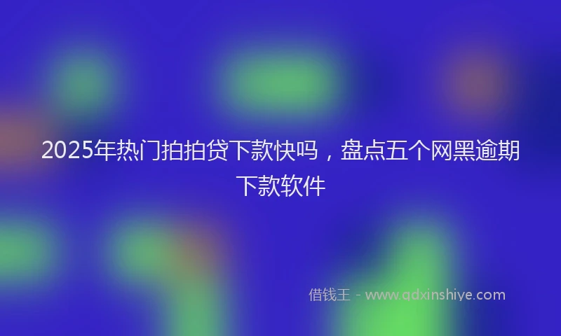 2025年热门拍拍贷下款快吗，盘点五个网黑逾期下款软件