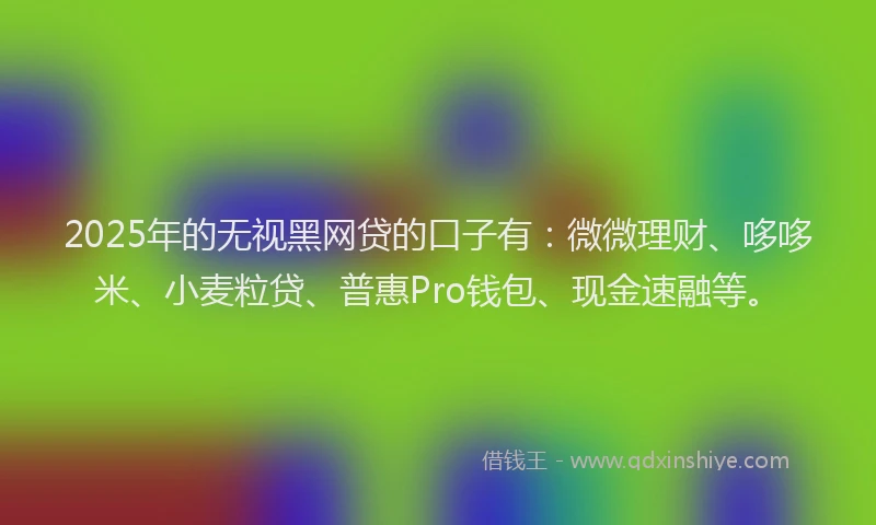 2025年的无视黑网贷的口子有：微微理财、哆哆米、小麦粒贷、普惠Pro钱包、现金速融等。