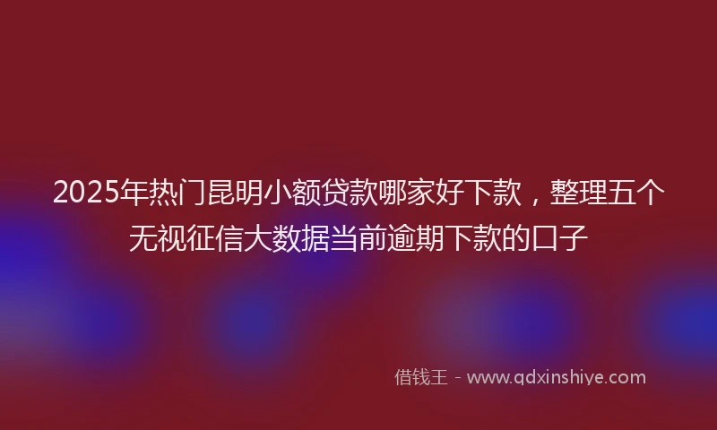 2025年热门昆明小额贷款哪家好下款，整理五个无视征信大数据当前逾期下款的口子