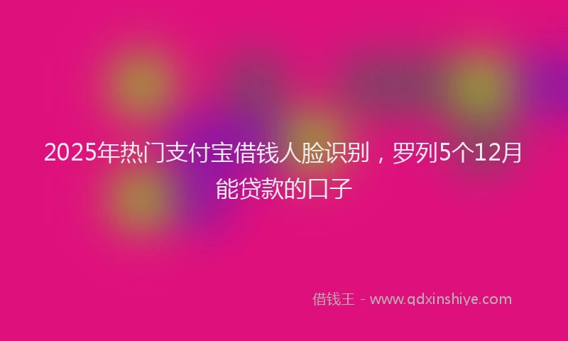 2025年热门支付宝借钱人脸识别，罗列5个12月能贷款的口子