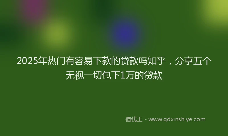 2025年热门有容易下款的贷款吗知乎，分享五个无视一切包下1万的贷款
