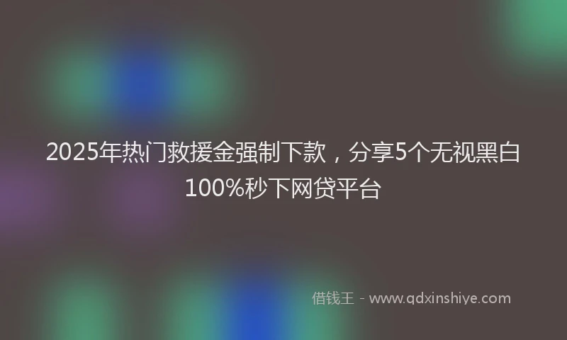 2025年热门救援金强制下款，分享5个无视黑白100%秒下网贷平台