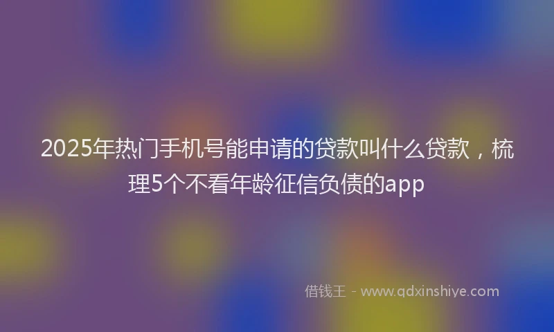 2025年热门手机号能申请的贷款叫什么贷款，梳理5个不看年龄征信负债的app