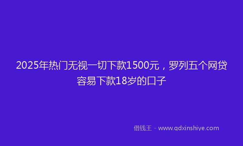2025年热门无视一切下款1500元，罗列五个网贷容易下款18岁的口子