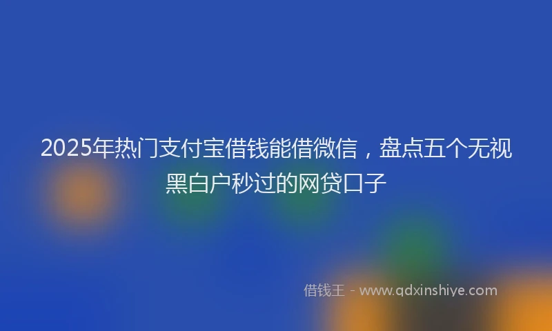 2025年热门支付宝借钱能借微信，盘点五个无视黑白户秒过的网贷口子