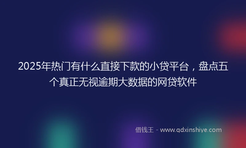 2025年热门有什么直接下款的小贷平台，盘点五个真正无视逾期大数据的网贷软件