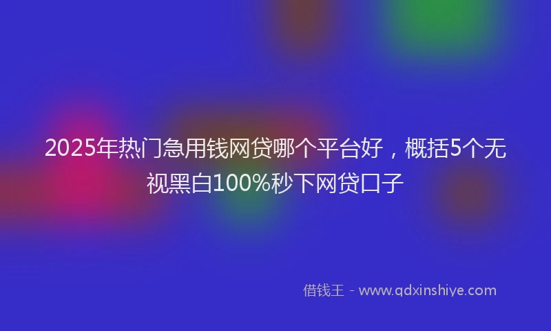 2025年热门急用钱网贷哪个平台好，概括5个无视黑白100%秒下网贷口子
