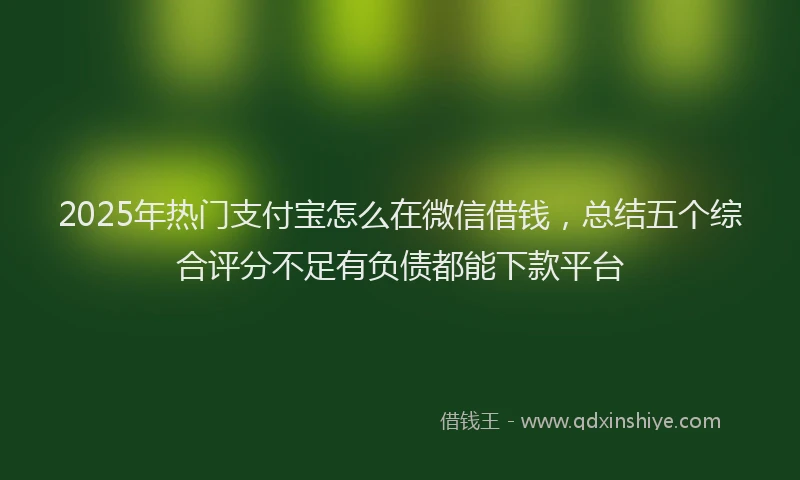 2025年热门支付宝怎么在微信借钱，总结五个综合评分不足有负债都能下款平台