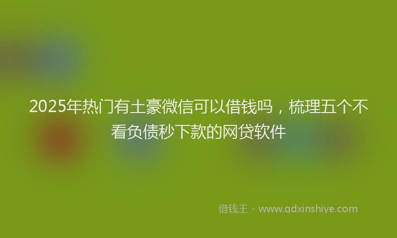 2025年热门有土豪微信可以借钱吗，梳理五个不看负债秒下款的网贷软件