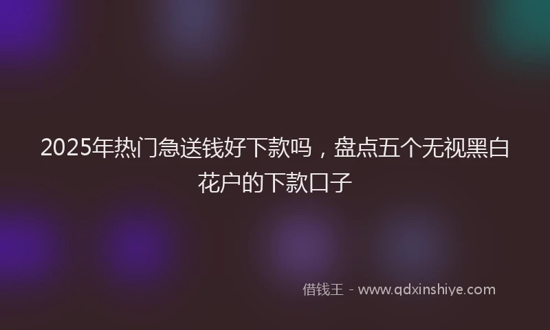2025年热门急送钱好下款吗，盘点五个无视黑白花户的下款口子