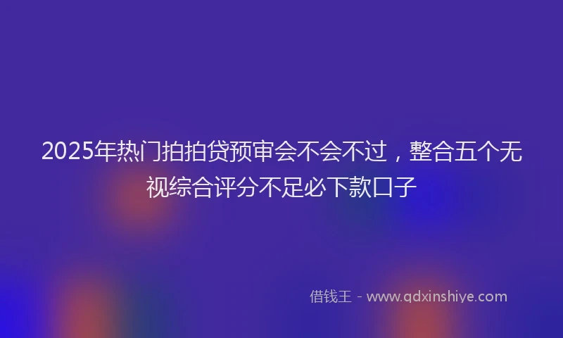 2025年热门拍拍贷预审会不会不过，整合五个无视综合评分不足必下款口子