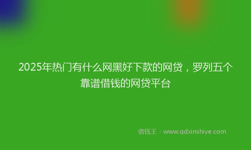 2025年热门有什么网黑好下款的网贷，罗列五个靠谱借钱的网贷平台
