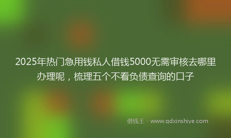 2025年热门急用钱私人借钱5000无需审核去哪里办理呢，梳理五个不看负债查询的口子