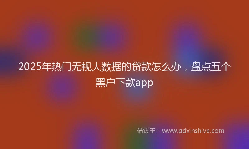 2025年热门无视大数据的贷款怎么办，盘点五个黑户下款app