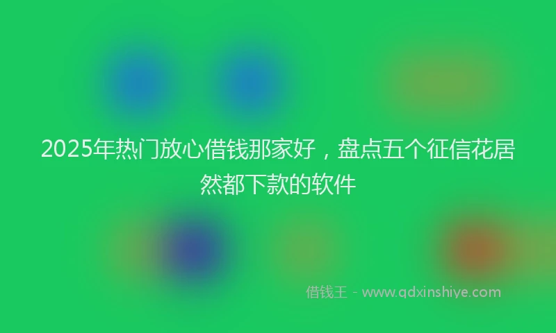 2025年热门放心借钱那家好，盘点五个征信花居然都下款的软件