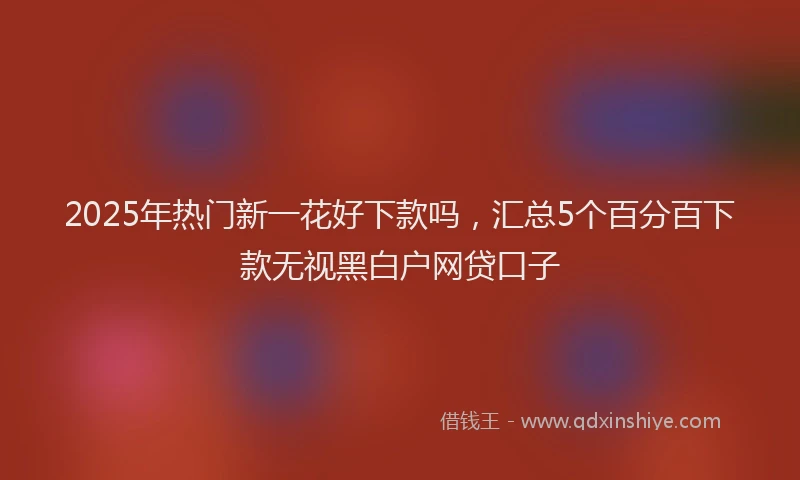 2025年热门新一花好下款吗，汇总5个百分百下款无视黑白户网贷口子