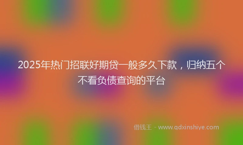 2025年热门招联好期贷一般多久下款，归纳五个不看负债查询的平台