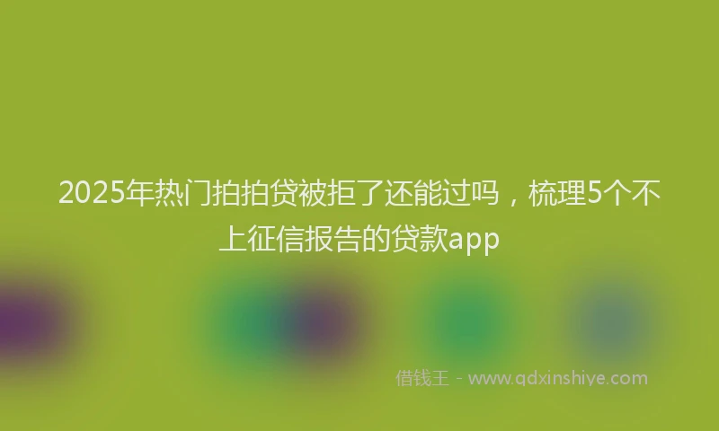 2025年热门拍拍贷被拒了还能过吗，梳理5个不上征信报告的贷款app