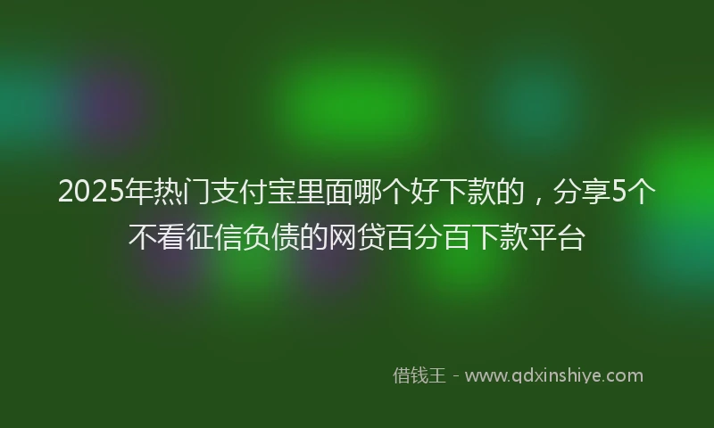 2025年热门支付宝里面哪个好下款的，分享5个不看征信负债的网贷百分百下款平台