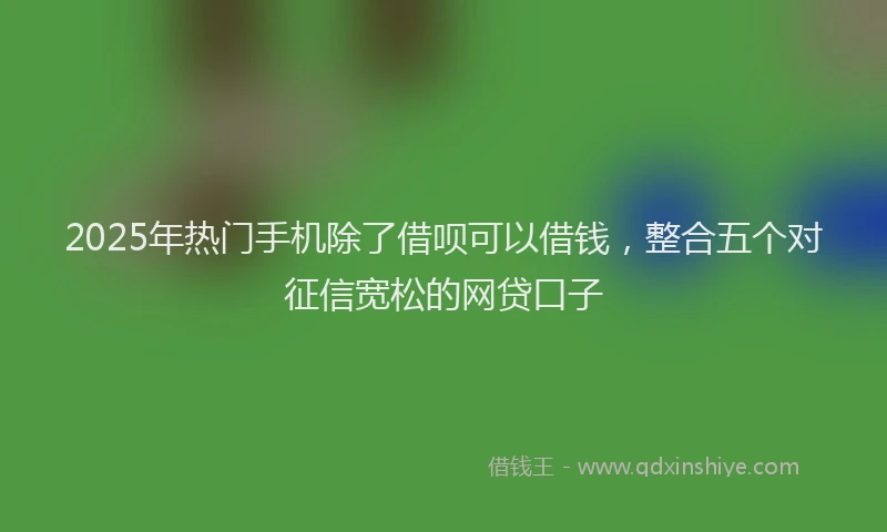 2025年热门手机除了借呗可以借钱，整合五个对征信宽松的网贷口子