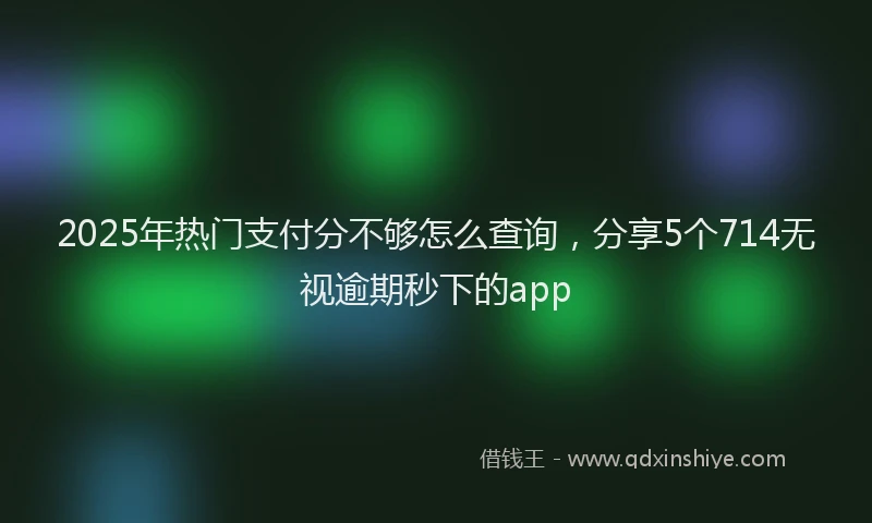 2025年热门支付分不够怎么查询，分享5个714无视逾期秒下的app