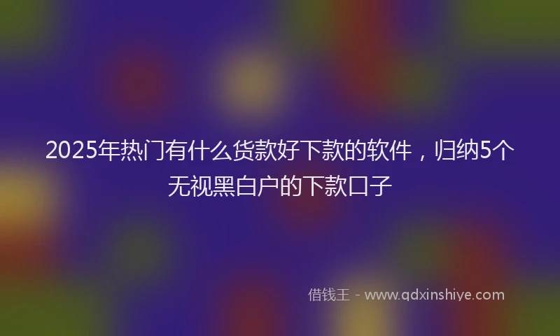 2025年热门有什么货款好下款的软件，归纳5个无视黑白户的下款口子