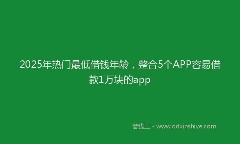 2025年热门最低借钱年龄，整合5个APP容易借款1万块的app