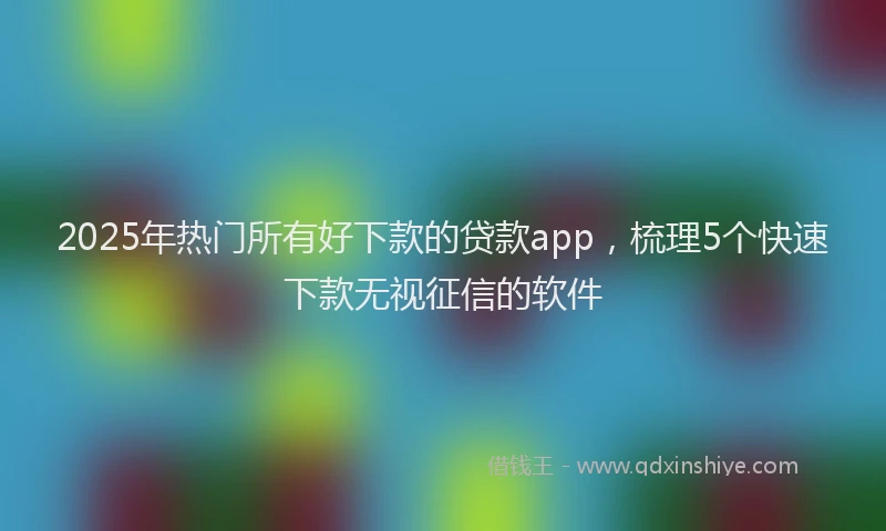 2025年热门所有好下款的贷款app，梳理5个快速下款无视征信的软件