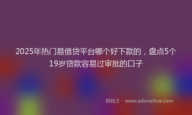 2025年热门易借贷平台哪个好下款的，盘点5个19岁贷款容易过审批的口子