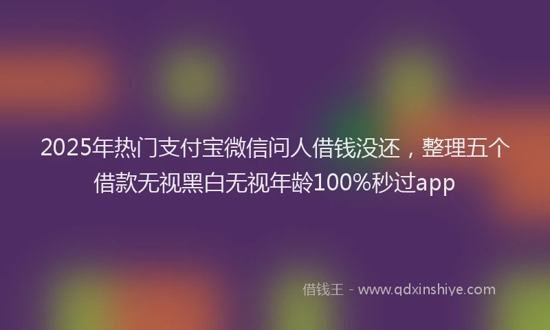2025年热门支付宝微信问人借钱没还，整理五个借款无视黑白无视年龄100%秒过app