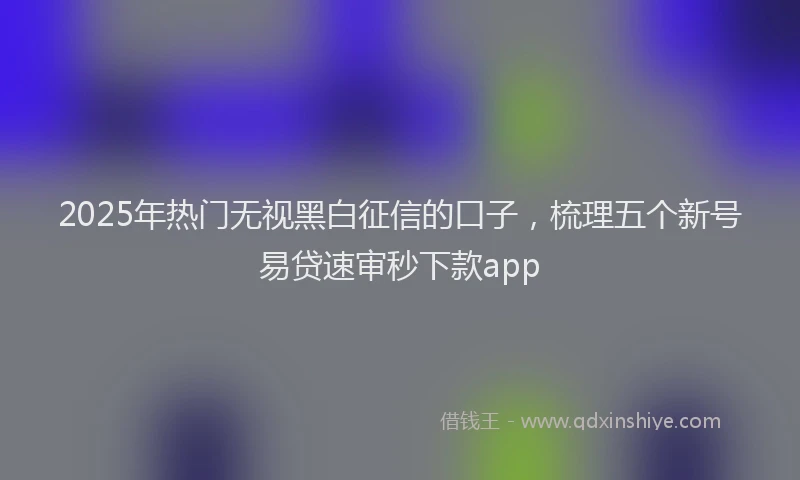 2025年热门无视黑白征信的口子，梳理五个新号易贷速审秒下款app