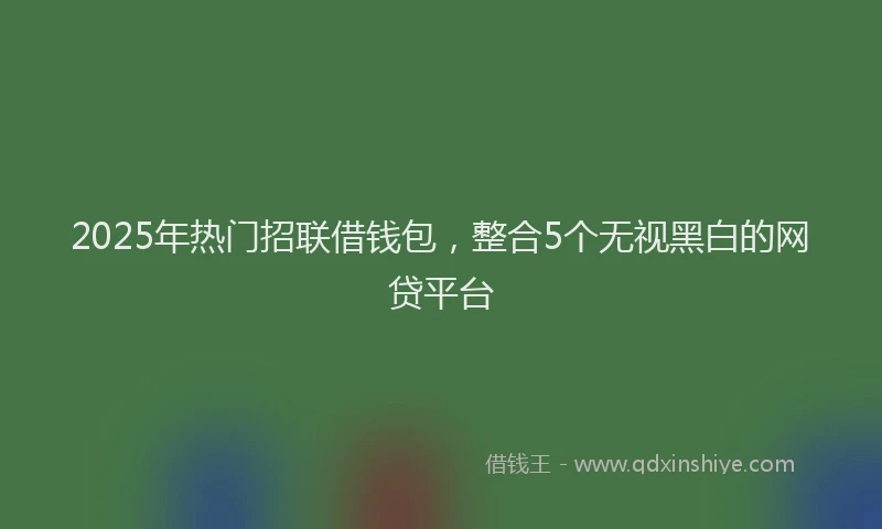 2025年热门招联借钱包，整合5个无视黑白的网贷平台