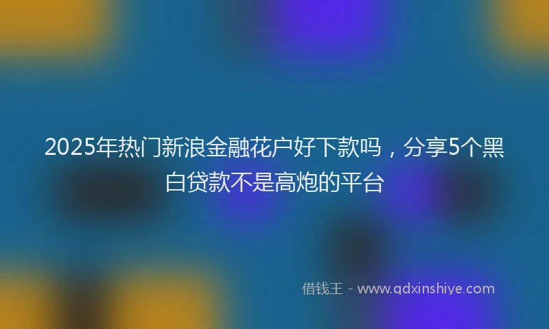 2025年热门新浪金融花户好下款吗，分享5个黑白贷款不是高炮的平台