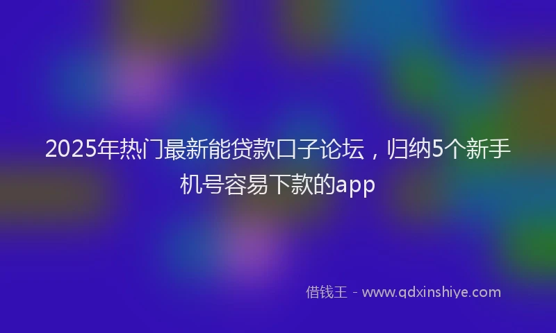 2025年热门最新能贷款口子论坛，归纳5个新手机号容易下款的app