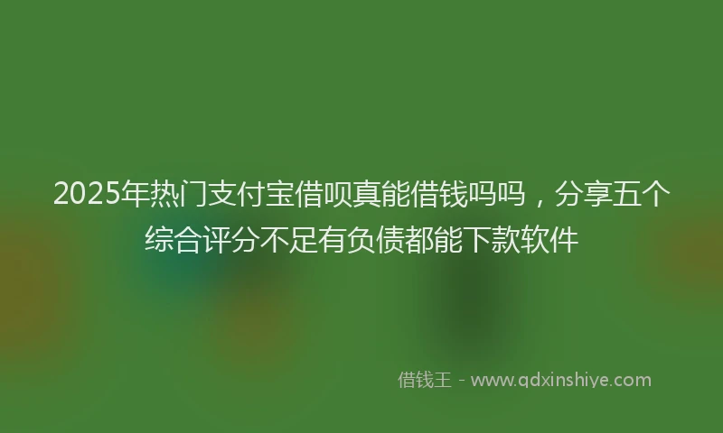 2025年热门支付宝借呗真能借钱吗吗，分享五个综合评分不足有负债都能下款软件