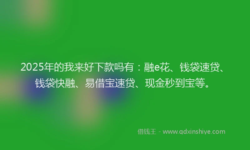 2025年的我来好下款吗有：融e花、钱袋速贷、钱袋快融、易借宝速贷、现金秒到宝等。