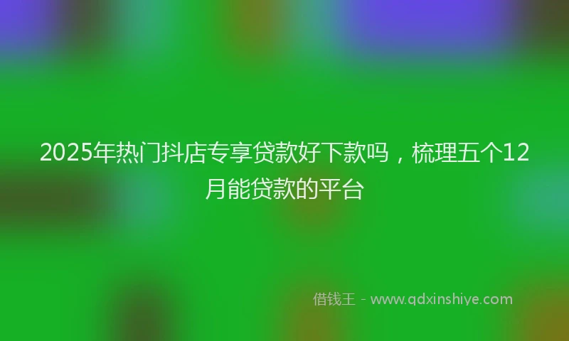 2025年热门抖店专享贷款好下款吗，梳理五个12月能贷款的平台