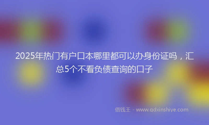 2025年热门有户口本哪里都可以办身份证吗，汇总5个不看负债查询的口子